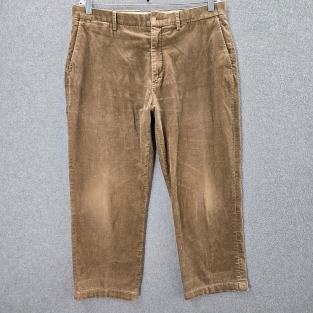 Polo Ralph Lauren Men Pants 36x28 Brown Corduroy Chino Straight Stretch Classic